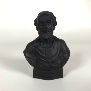 19th C. Wedgwood Black Basalt Miniature Bust of Shakespeare