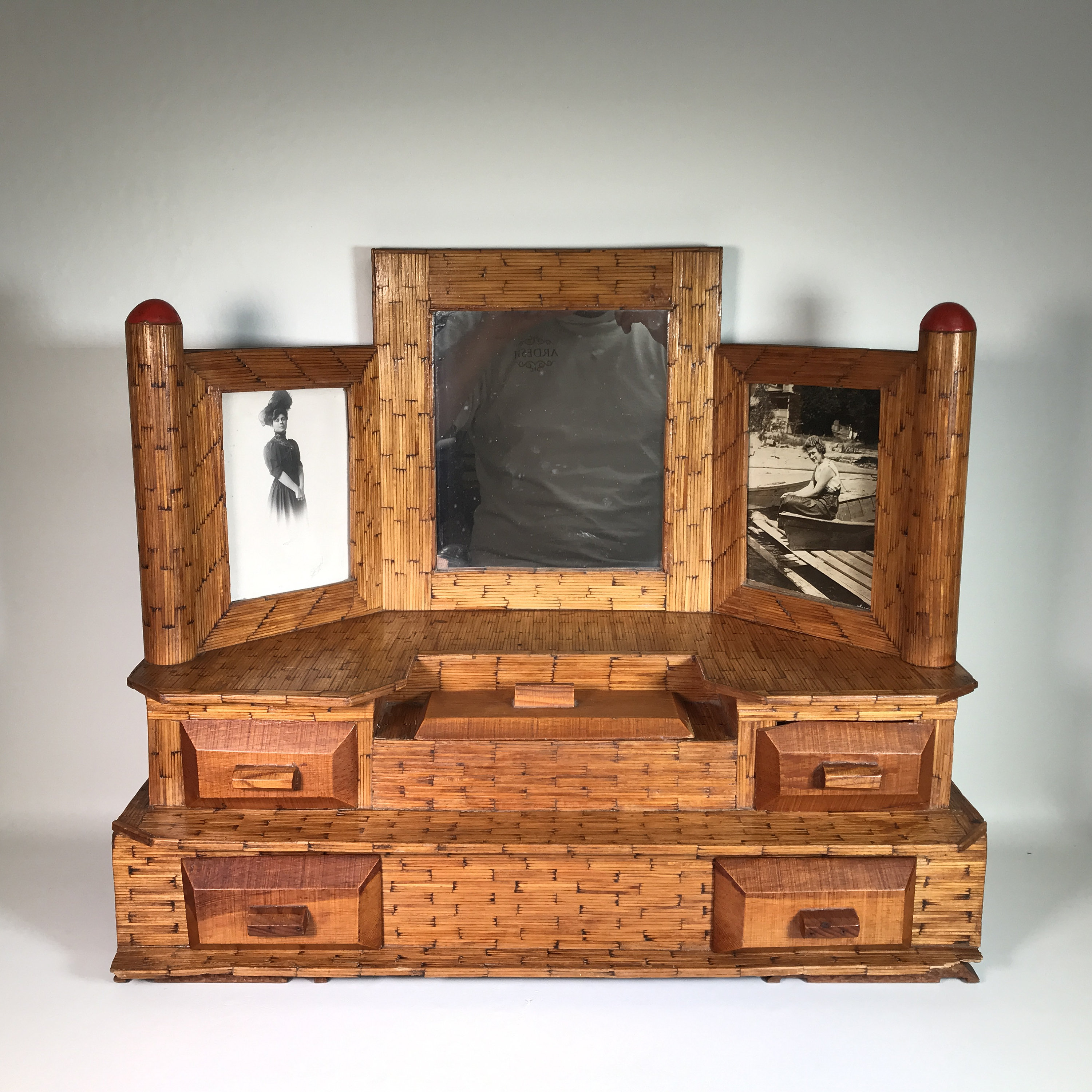 Vintage Prison / Tramp Art Matchstick Dresser Box - Etsy