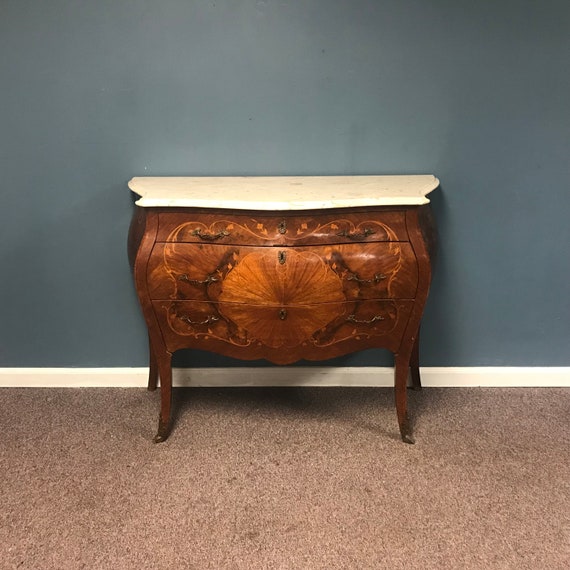 3 Drawer Italian Inlay Marble Top Bombay Chest - Etsy