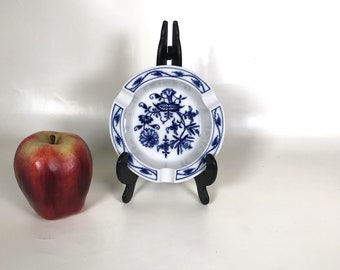 ヴィンテージ マイセン ブルーオニオン 灰皿 磁器、青と白の磁器