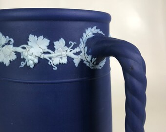 1900 年頃 ウェッジウッド ダークブルー ディップ ジャスパーウェア