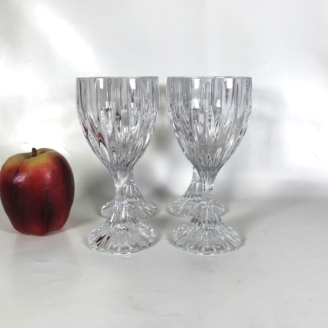 Set of 4 Mikasa Crystal Park Lane Goblets Etsy