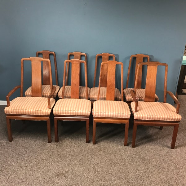 Set of 8 Chinese Hardwood Dining Chairs