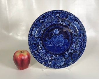 Rare 1825 Historical Joseph Stubbs Blue Staffordshire Seashell