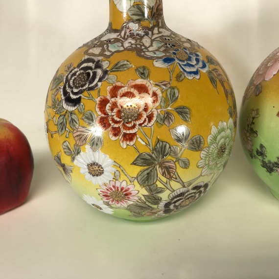 20 世紀初頭の薩摩焼の瓶花瓶 2 個 - Etsy 日本