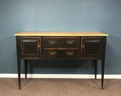 David T Smith Black Paint Decorated Federal Style Sideboard