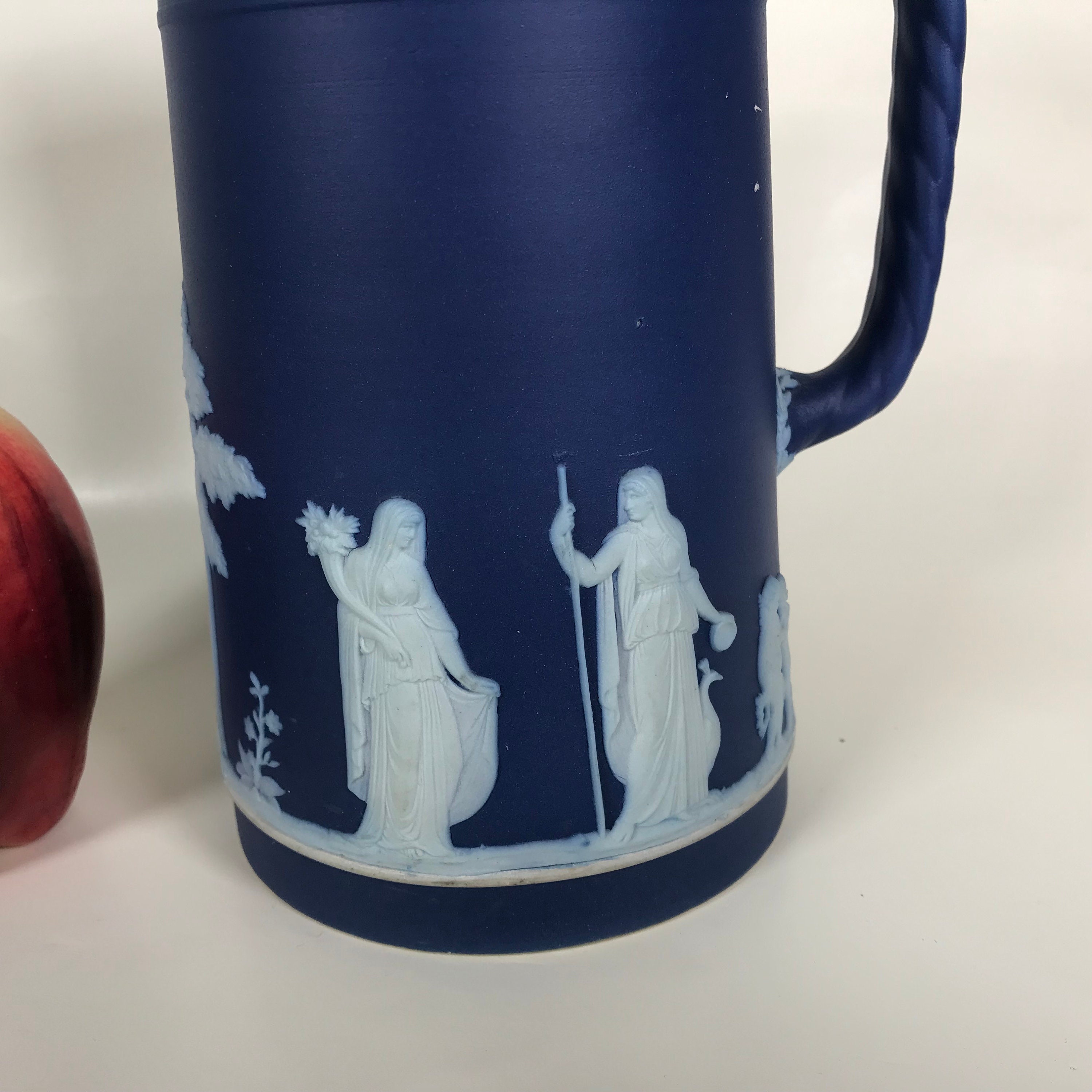 1900 年頃 ウェッジウッド ダークブルー ディップ ジャスパーウェア