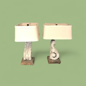Pair of Custom Table Lamps from Painted Antique Corbels