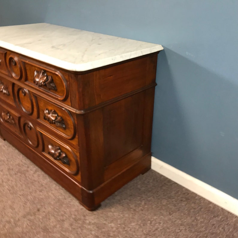 Victorian Marble Top 3 Drawer Dresser Etsy