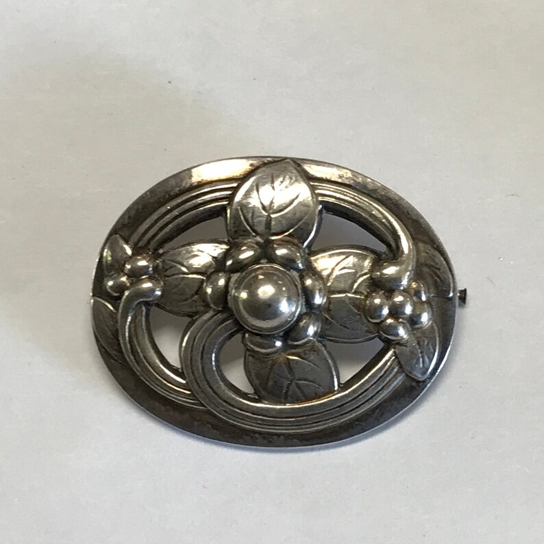 Georg Jensen Sterling Silver Brooch Floral Design 138 Danish | Etsy