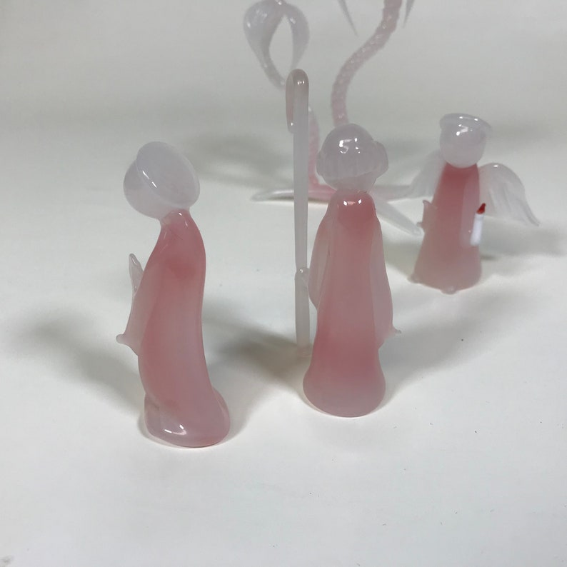 Murano Glass Nativity Set in Pink Opalescent Color Etsy