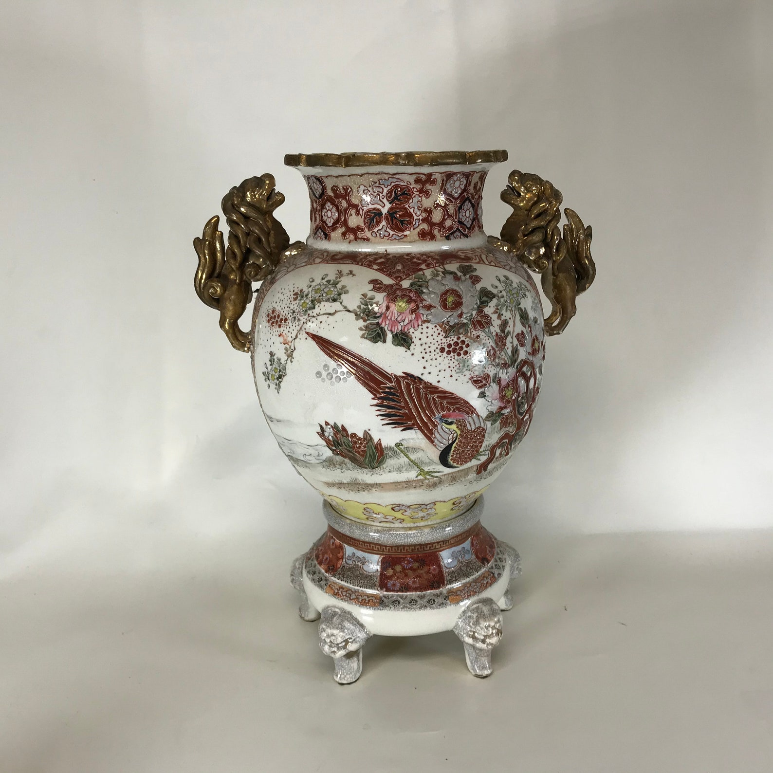 Vase japonais antique de Satsuma sur le stand Etsy