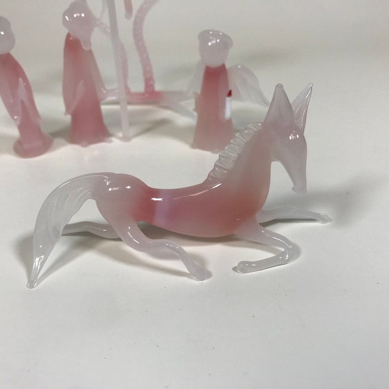 Murano Glass Nativity Set in Pink Opalescent Color Etsy
