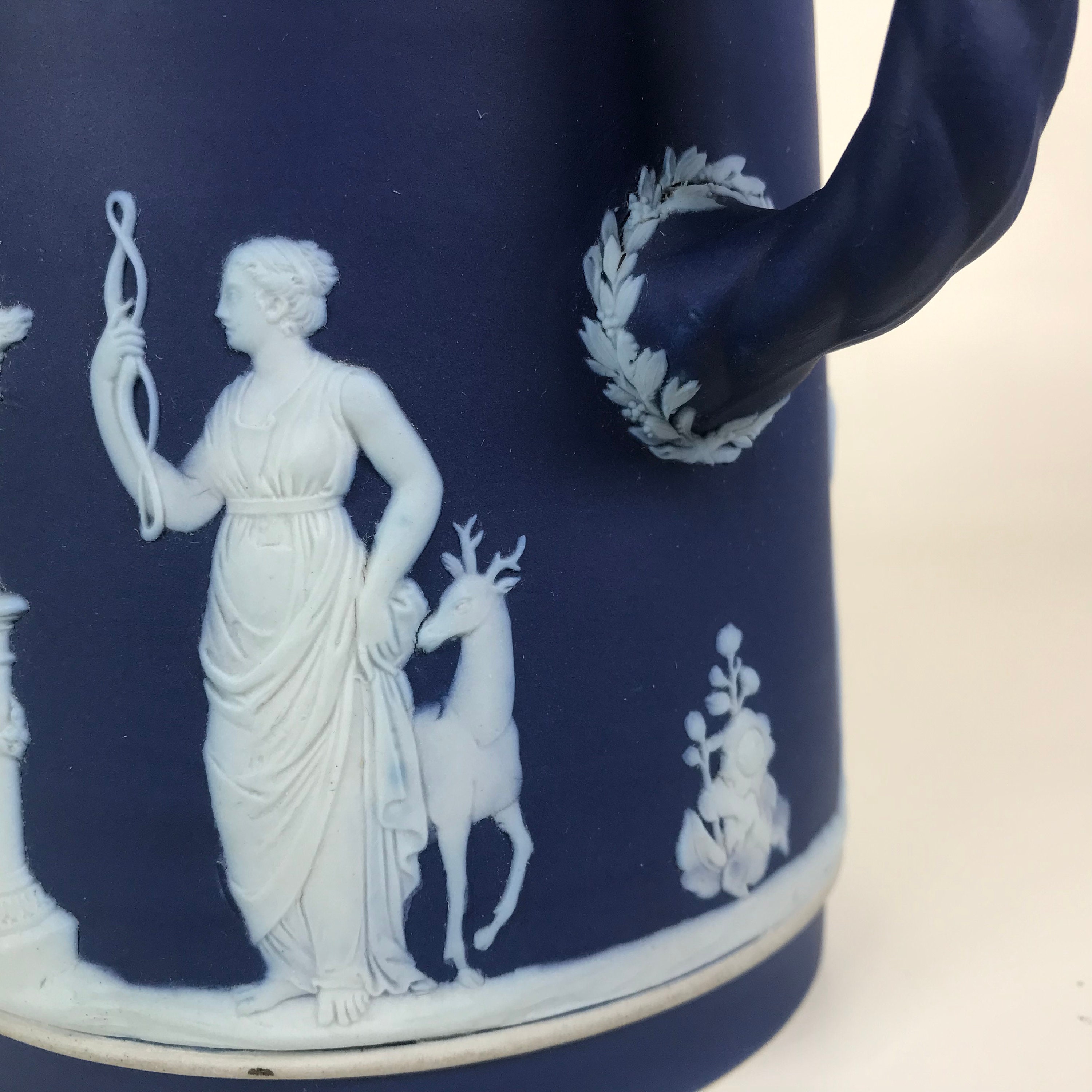 1900 年頃 ウェッジウッド ダークブルー ディップ ジャスパー