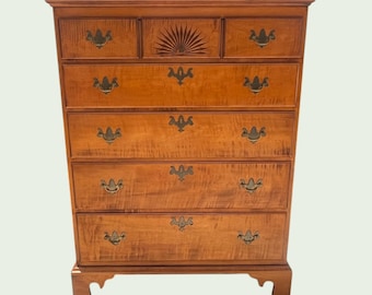 Eldred Wheeler Tiger Maple Chest of Drawers