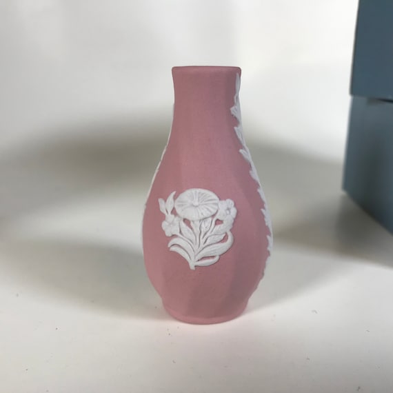 Wedgwood Pink Jasperware Floral Swirl Mini 2 3/8