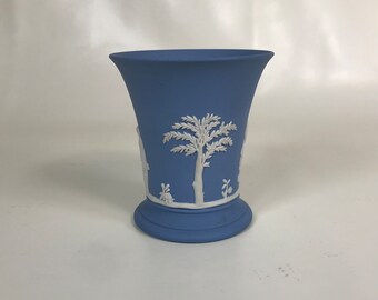 ヴィンテージ ウェッジウッド ペールブルー ジャスパーウェア 花瓶