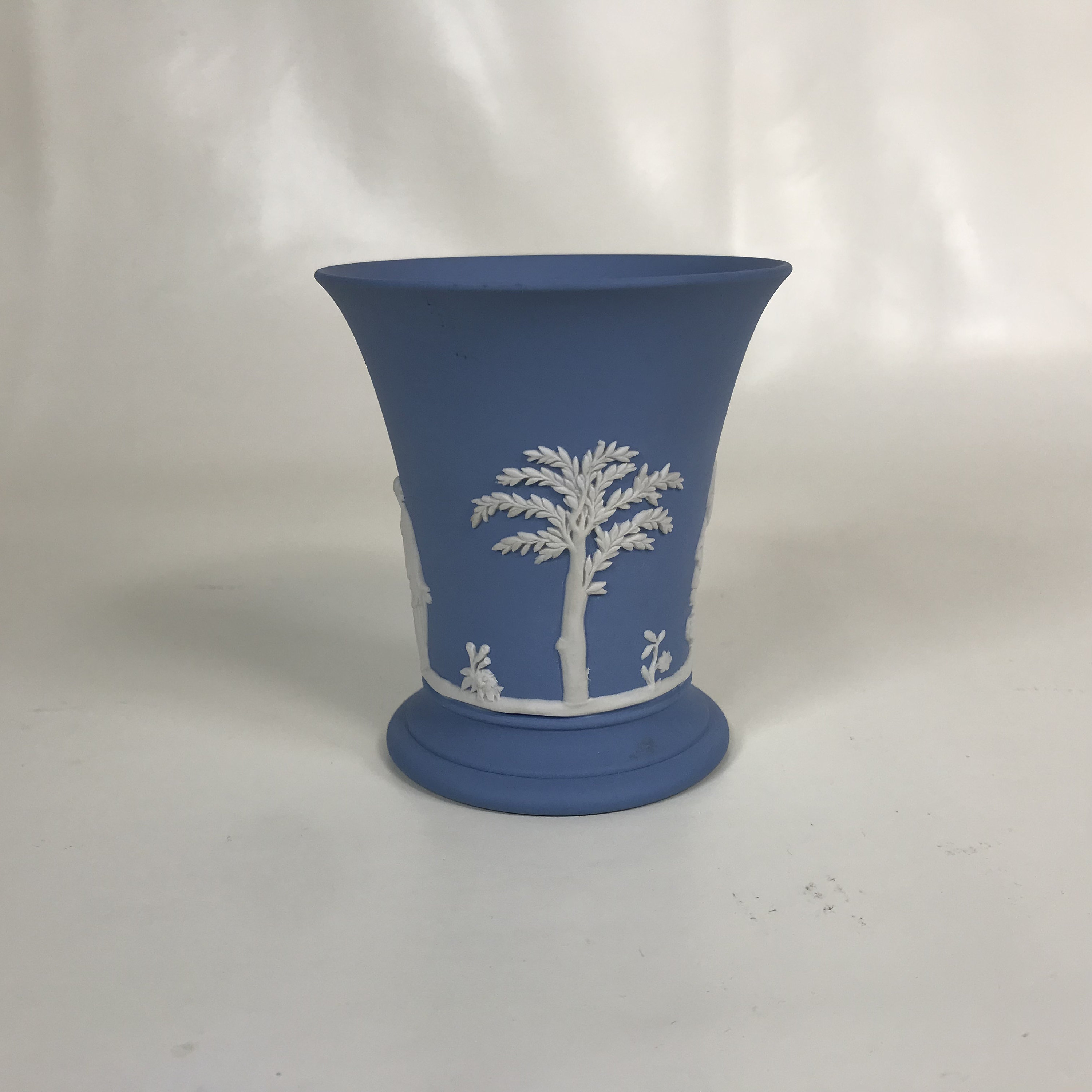 ヴィンテージ ウェッジウッド ペールブルー ジャスパーウェア 花瓶