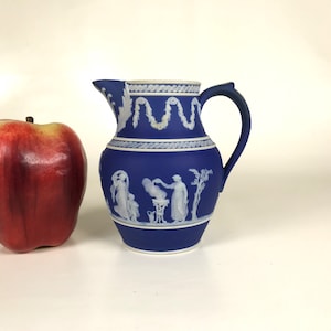 Raro aprox. 1800s Wedgwood Cobalt Blue Creamer Jarra