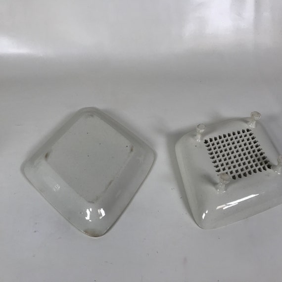 18/19 世紀イギリス製クリームウェア 脚付き皿と下皿 - Etsy 日本