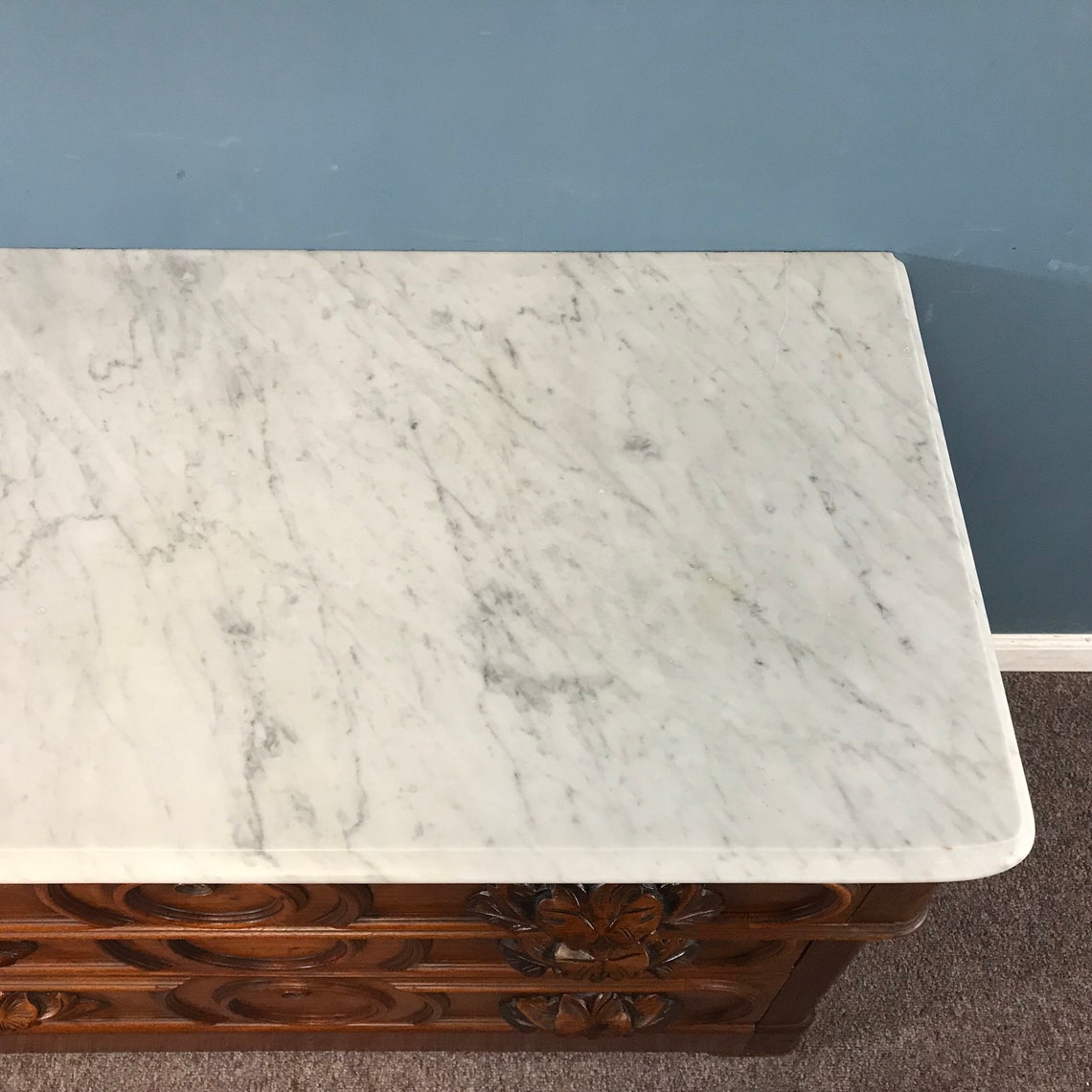 Victorian Marble Top 3 Drawer Dresser Etsy