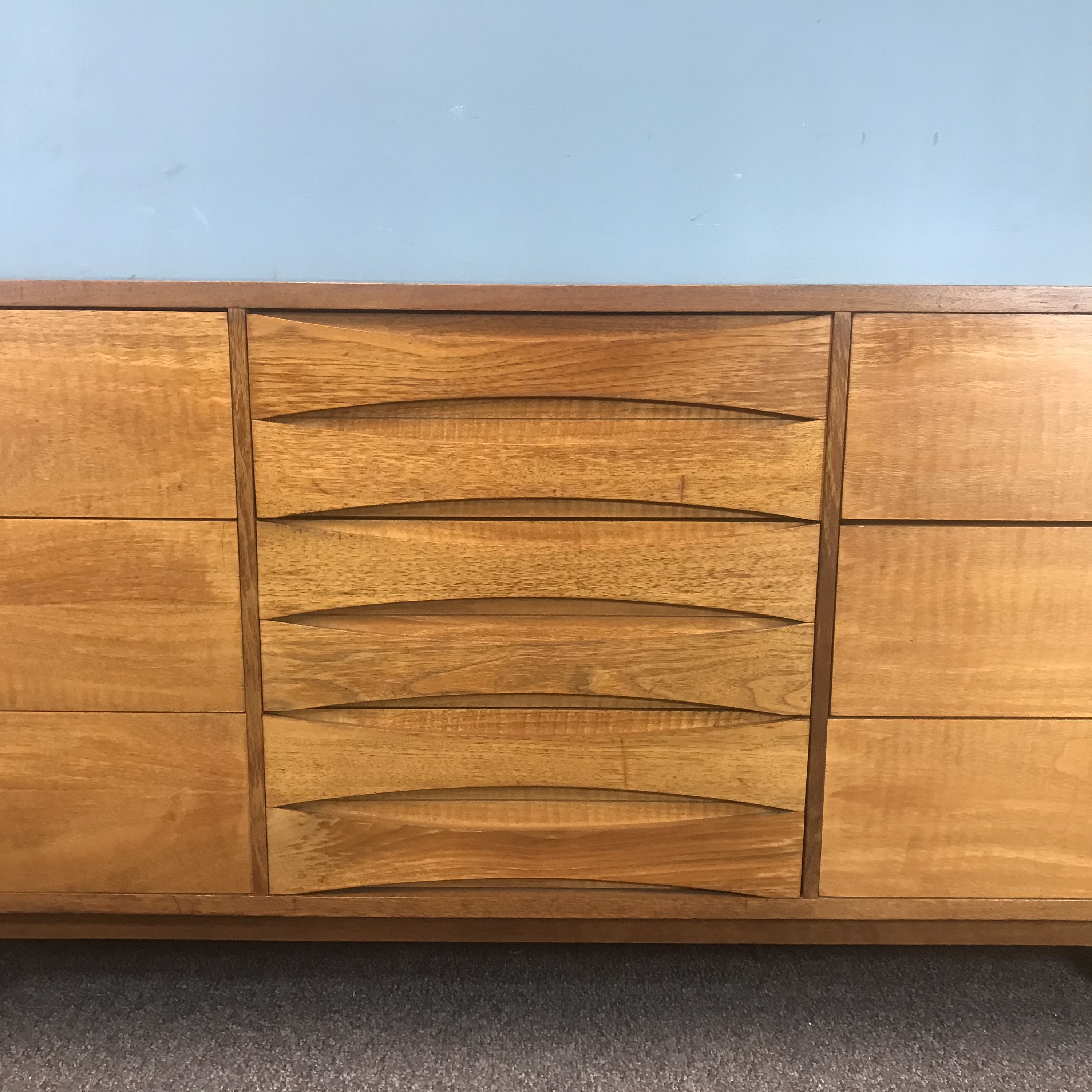 West Michigan Furniture Co. Mid Century Teak 9 Drawer Low Etsy