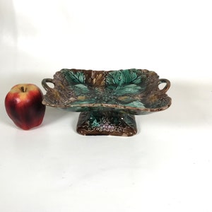 19th Century Majolica Footed Serving Dish