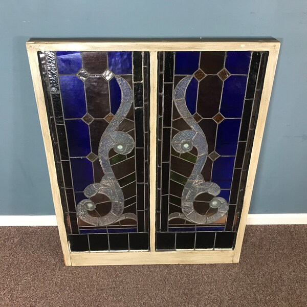 Antique Stained Glass Window Etsy