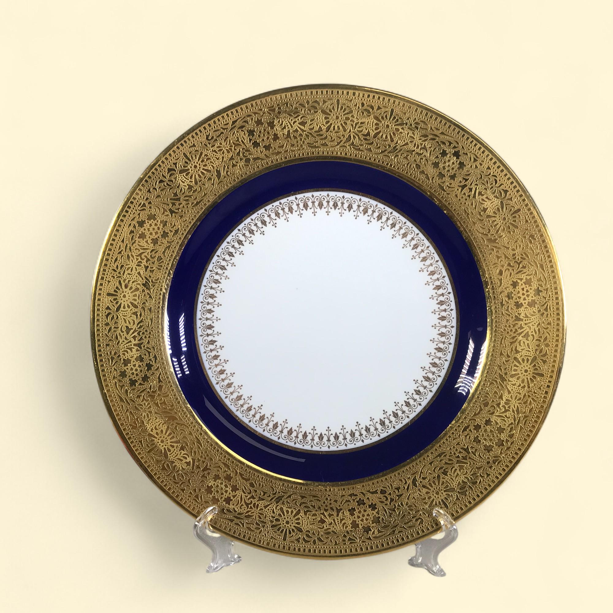 スポード コープランド ディナープレート コバルト＆ゴールドイン