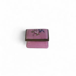 18th Century Enamel Battersea Pill Box with Rose Decoration