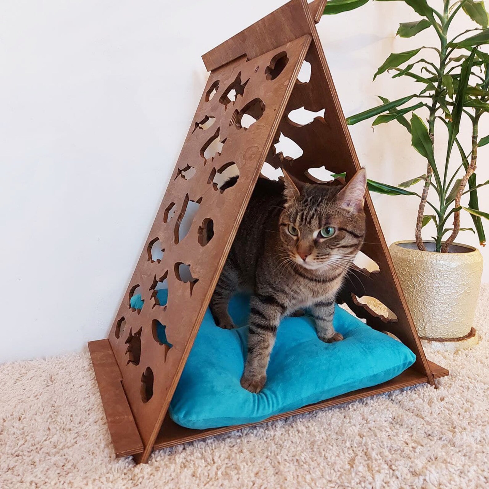 Cats house wood house wood cats house Ecohouse for cats Etsy