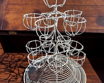 French vintage wire egg holder