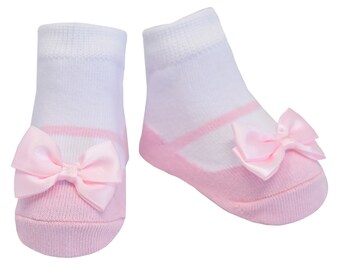 Festive Girl Socks Shoe Look Single Pair 0-12 Months -anti