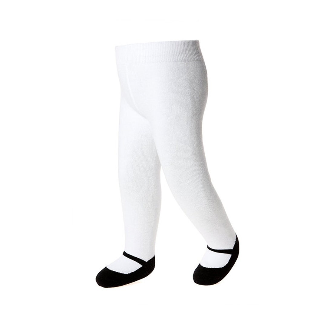 Collants Mary Jane pour bébé et toute-petite fille avec aspect chaussure  0-6 m, 6-12 m, 12-24 m Semelles antidérapantes Coton doux -  France