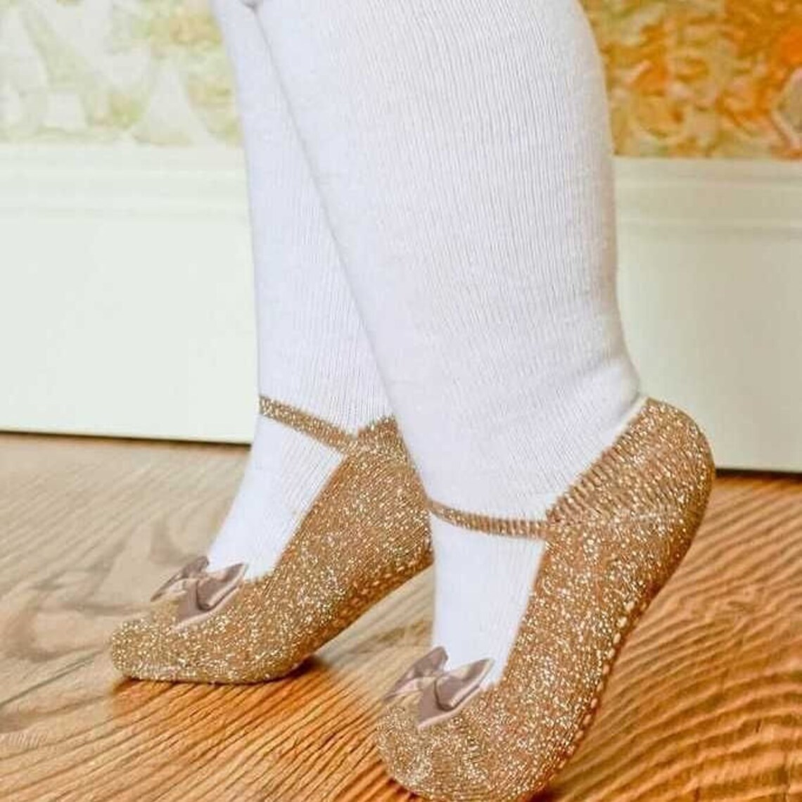 Baby Girl Sparkle Tights With Shoelook 06 & 612 Months Etsy