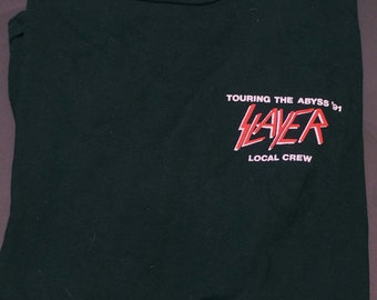 Rare Vintage Slayer Local CREW 1991 Abyss Tour T-Shirt XL never worn