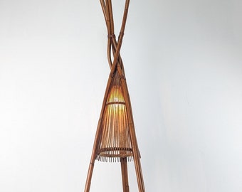 Bamboo floor lamp by Ramón Castellano for Kalma, 1970