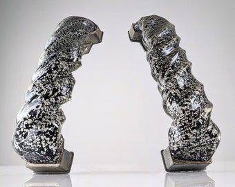 Pair of Murano glass and silver spiral handles 1960s