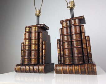 Pair of Book Lamps by Theodore Alexander