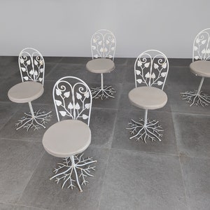 1950s Wrought Iron Sculptural Garden Chair with Tree Design