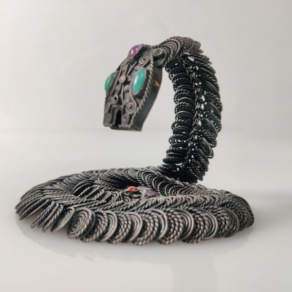 Spectacular silver snake necklace by Gustavo Martinez, Mexico 1960s