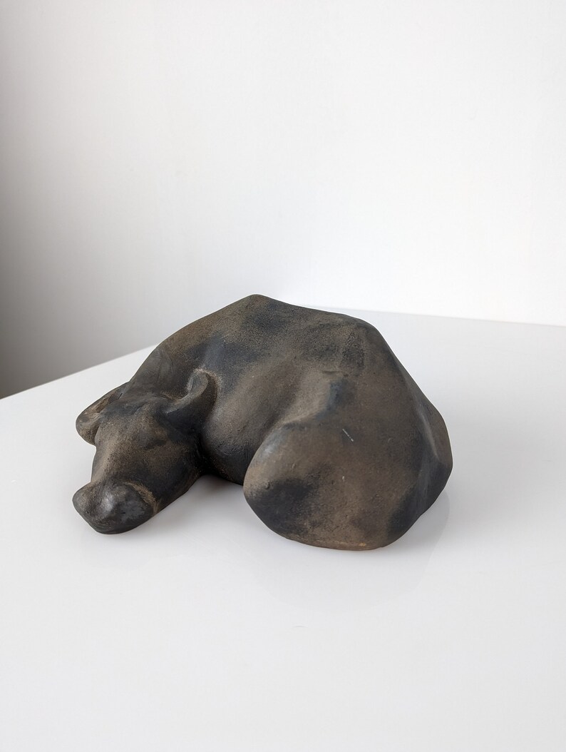 Animal Sculpture Resting Water Buffalo by Elena Laverón - Etsy