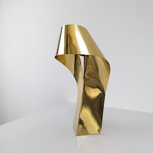 Brass designer lamp, sealed and numbered, 1970s