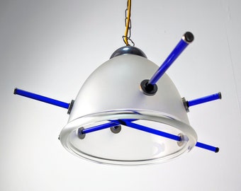 Italian designer pendant lamp with murano glass