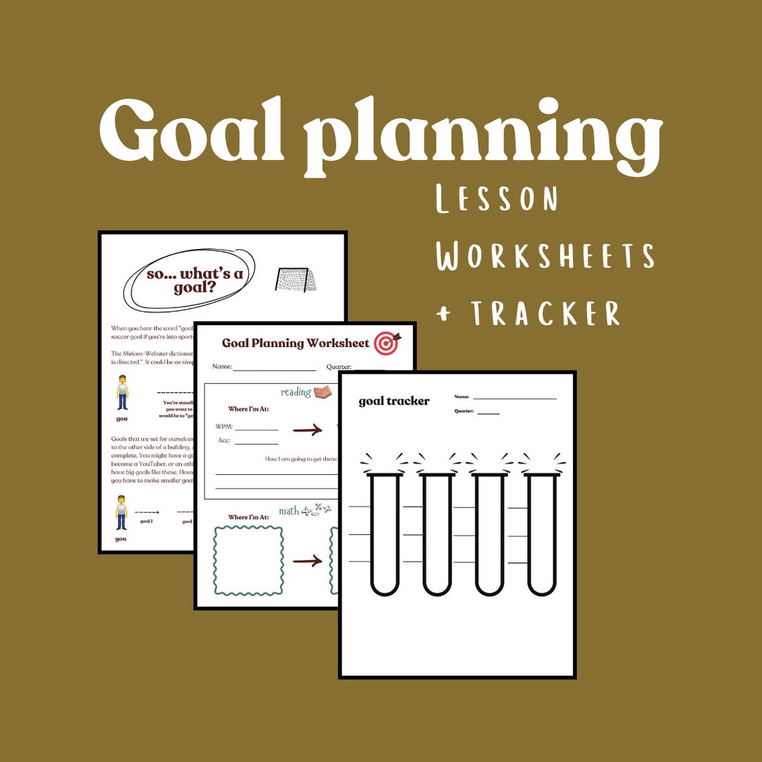 Goal Planning Lesson, Worksheets + Visual Tracker - Sped Special ...