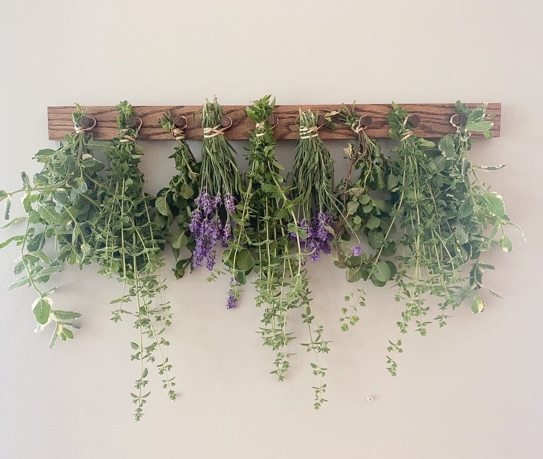 Handcrafted Wood Herb Drying Rack 24" length - Natural