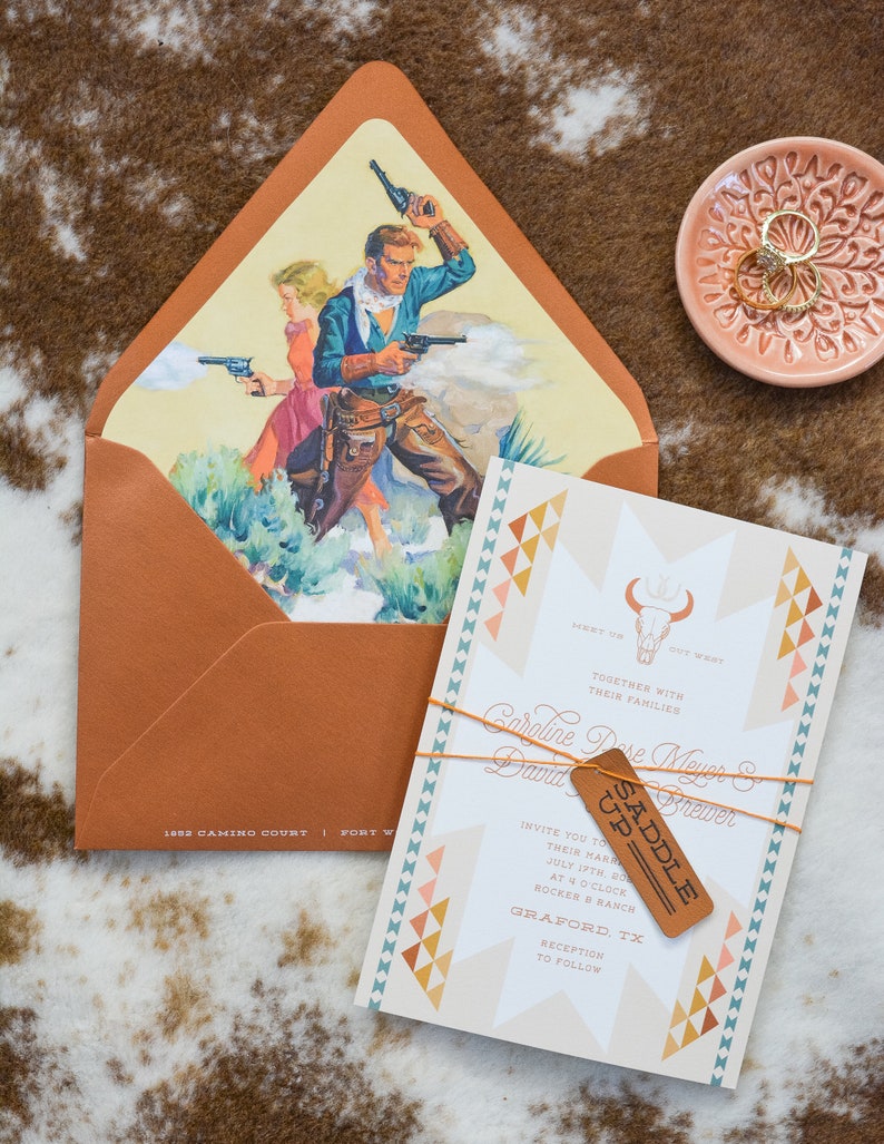 The Wild West Suite: western wedding invitations, cowboy wedding invites, southwestern ranch stationery suite, desert wedding image 8