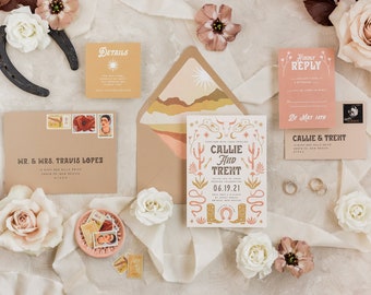 The High Desert Suite: western wedding invitations, cowboy wedding invites, southwestern ranch stationery, desert wedding