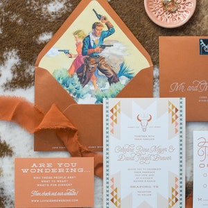 The Wild West Suite: western wedding invitations, cowboy wedding invites, southwestern ranch stationery suite, desert wedding image 4