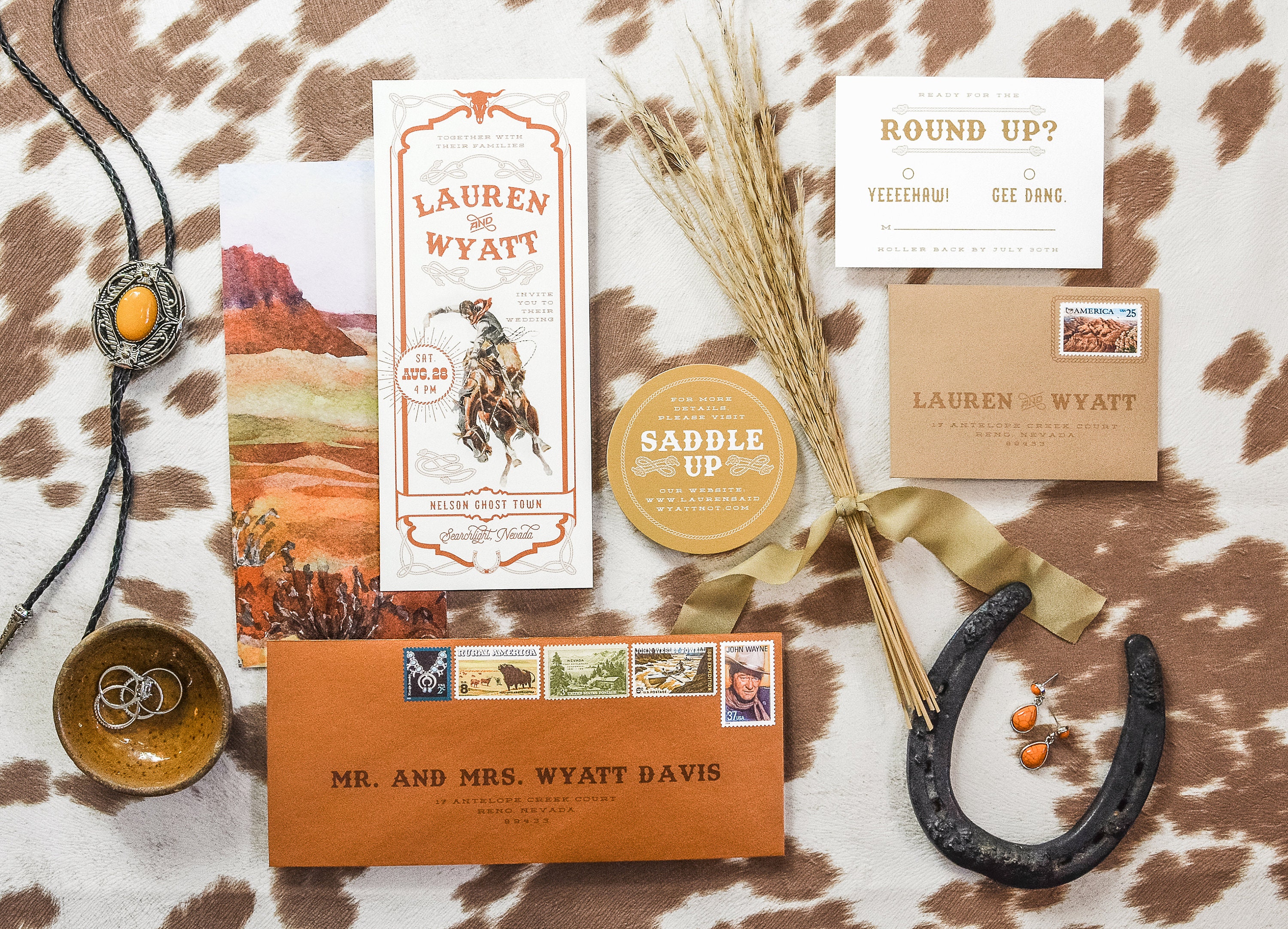 The Mesa Suite: western wedding invitations